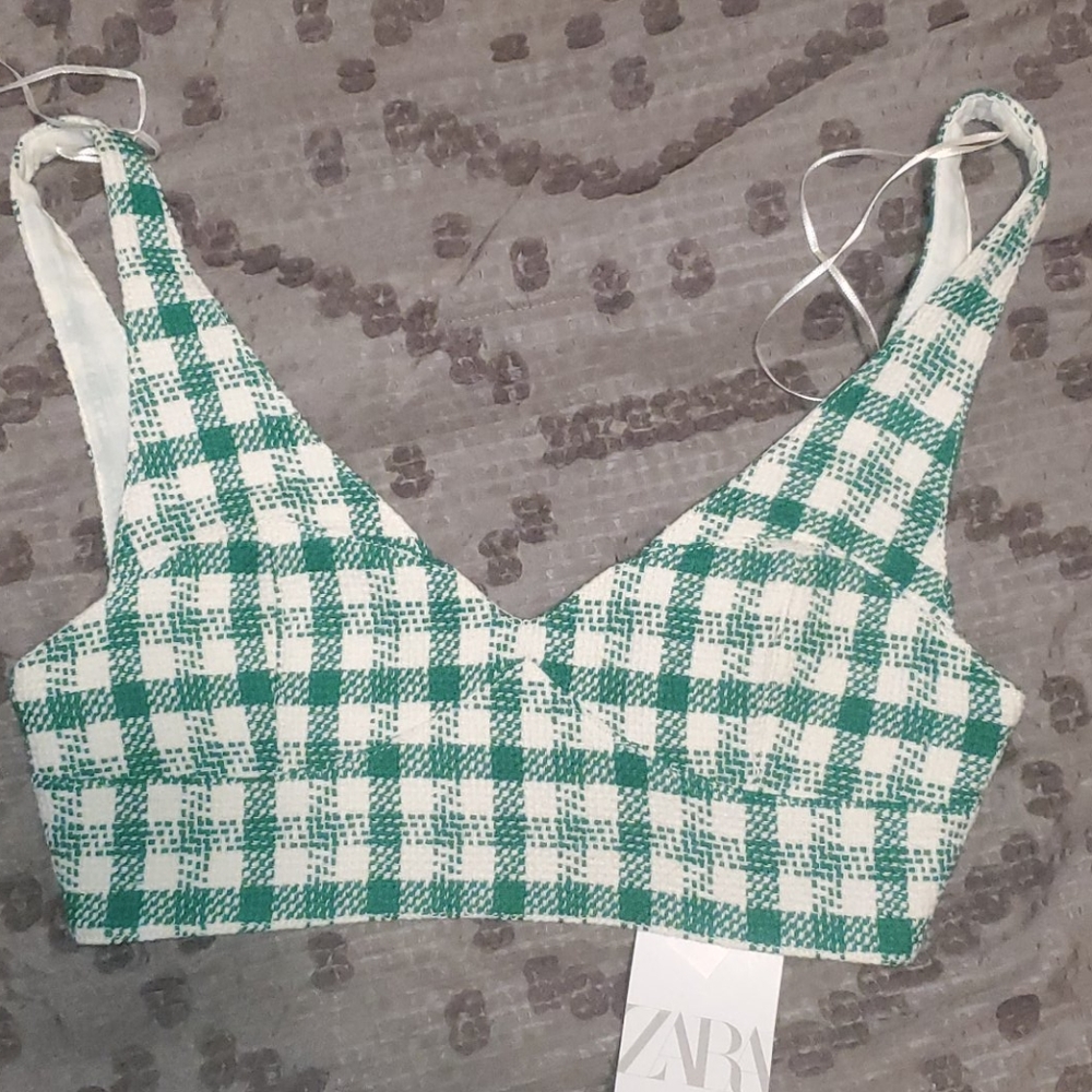 Zara Tweed Crop Top
